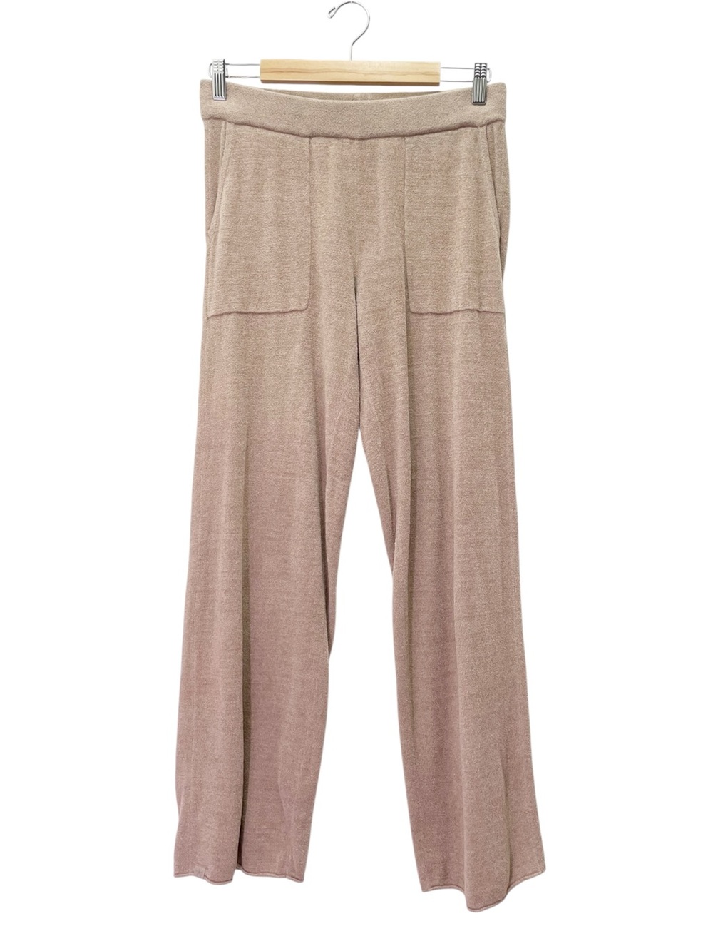 Barefoot Dreams CozyChic Ultra Lite Pajama Set Size Small Taupe V Neck Wide Leg - Picture 8 of 14